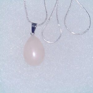 Boho hippie Pink agate natural crystal silver 18” necklace